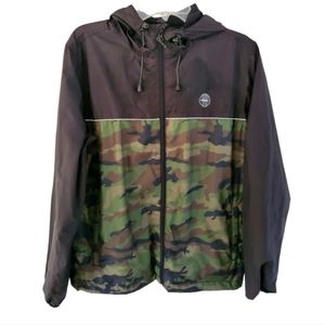 O'NEILL Nomadic Mens Camo Windbreaker Hoodie Hooded Long Sleeve Small MINT